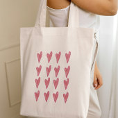 Cute Heart Pattern Red Pink Valentijn Tote Bag