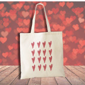 Cute Heart Pattern Red Pink Valentijn Tote Bag