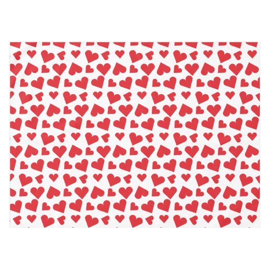 Cute Heart Pattern Red White Tafelkleed (Voorkant (Horizontaal))