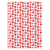 Cute Heart Pattern Red White Tafelkleed (Voorkant)