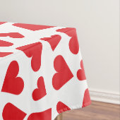 Cute Heart Pattern Red White Tafelkleed (Voorbeeld)