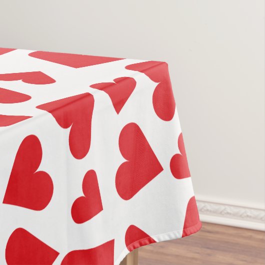Cute Heart Pattern Red White Tafelkleed (Voorbeeld)