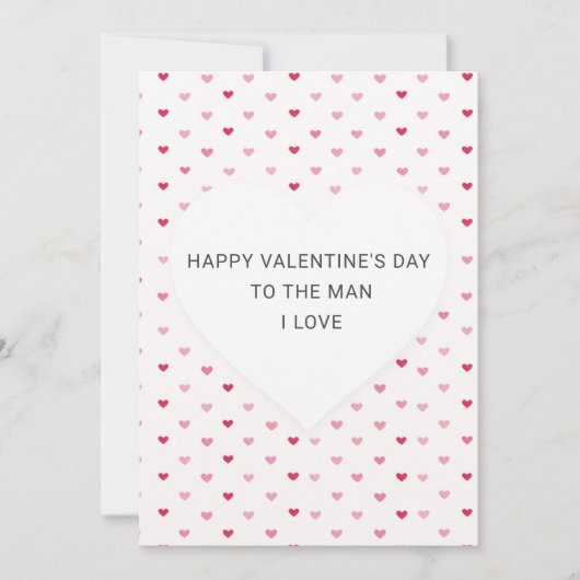 Cute Heart Pattern Romantic Valentine's Day Card (Voorkant)