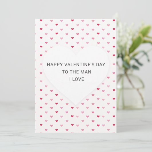 Cute Heart Pattern Romantic Valentine's Day Card (Staand voorkant)