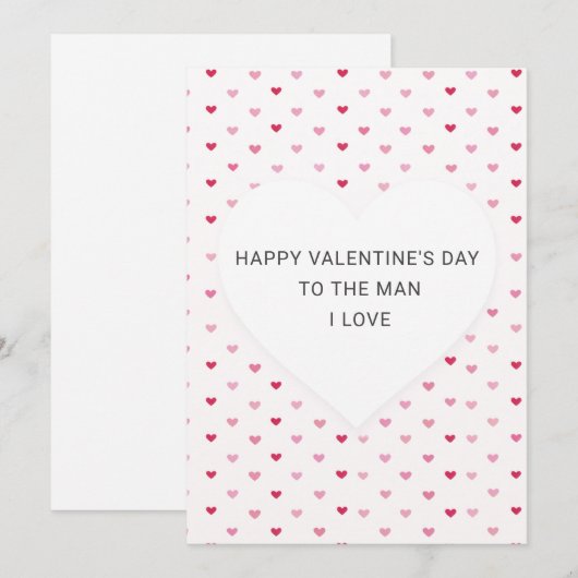 Cute Heart Pattern Romantic Valentine's Day Card (Voorkant / Achterkant)