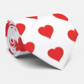 Cute Heart Pattern Valentijnsdag voor hem Stropdas (Opgerold)