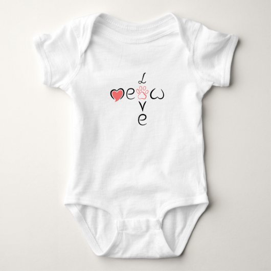 Cute Heart Paw Print Design for Pet Lovers Romper (Voorkant)