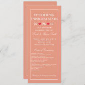 Cute Heart Peach Wedding Program Programmakaart (Voorkant / Achterkant)