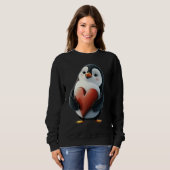 Cute Heart Penguin Animal Valentines Day Valentine Trui (Voorkant volledig)