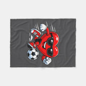 Cute Heart Playing Soccer Valentines Day Soccer Bo Fleece Deken (Voorkant (Horizontaal))
