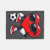 Cute Heart Playing Soccer Valentines Day Soccer Bo Fleece Deken (Voorkant (Horizontaal))