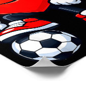 Cute Heart Playing Soccer Valentines Day Soccer Bo Poster (Hoek)