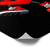 Cute Heart Playing Soccer Valentines Day Soccer Bo Poster (Hoek)