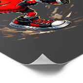 Cute Heart Playing Soccer Valentines Day Soccer Bo Poster (Hoek)