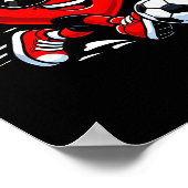 Cute Heart Playing Soccer Valentines Day Soccer Bo Poster (Hoek)