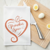 Cute Heart Pumpkin Spice Sinaasappel Theedoek (Quarter Fold)