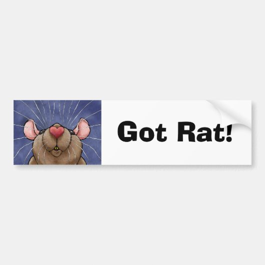Cute Heart Rat Bumpersticker (Voorkant)