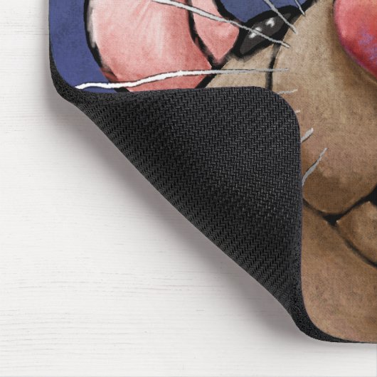 Cute Heart Rat Mousepad Muismat (Hoek)