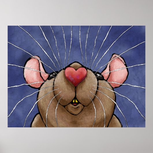 Cute Heart Rat Poster (Voorkant)