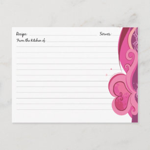 Cute Heart Recipe-kaarten Briefkaart
