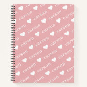 Cute Heart Roze Herhalende Naam  Notitieboek (Voorkant)