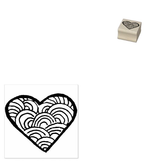 Cute Heart Rubberstempel (Gestempeld)