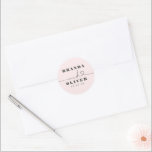Cute Heart Script Romantic Pink Weddenschap Ronde Sticker<br><div class="desc">Cute love hartscript bruiloft stickers</div>