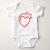 Cute Heart Shaped Cat Romper (Voorkant)