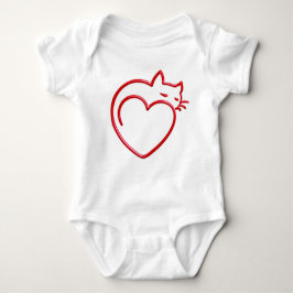 Cute Heart Shaped Cat Romper