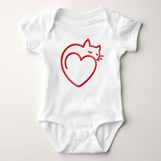 Cute Heart Shaped Cat Romper (Voorkant)