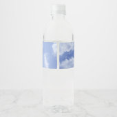 Cute Heart Shaped Cloud & Blue Sky Elegant Wedding Waterfles Etiket (Achterkant)