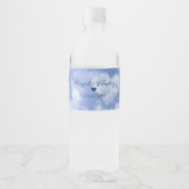 Cute Heart Shaped Cloud & Blue Sky Elegant Wedding Waterfles Etiket (Voorkant)