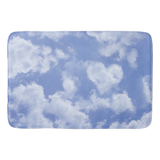 Cute Heart Shaped Cloud in Blue Sky Cheful Happy Badmat (Voorkant)