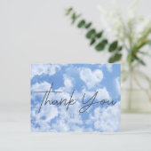 Cute Heart Shaped Cloud in Blue Sky Cheful Happy Briefkaart (Staand voorkant)