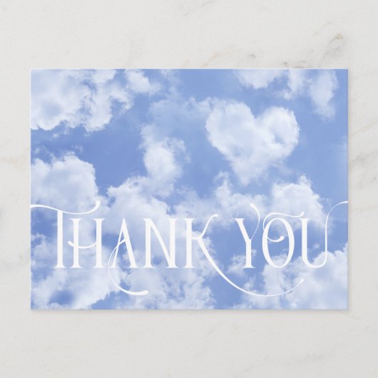 Cute Heart Shaped Cloud in Blue Sky Cheful Happy Briefkaart (Voorkant)