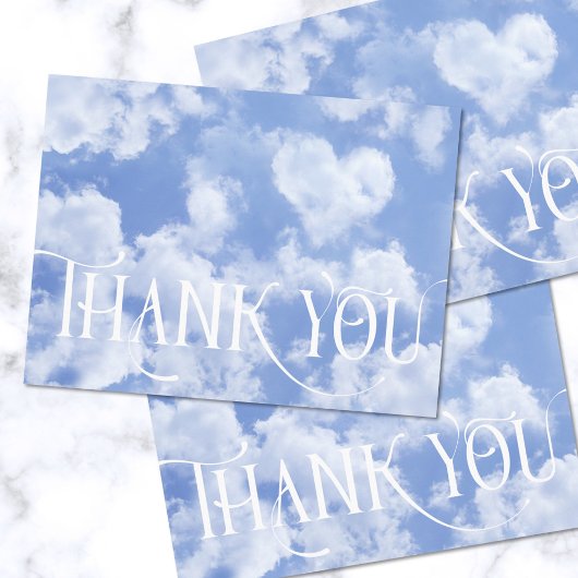 Cute Heart Shaped Cloud in Blue Sky Cheful Happy Briefkaart