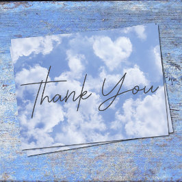 Cute Heart Shaped Cloud in Blue Sky Cheful Happy Briefkaart