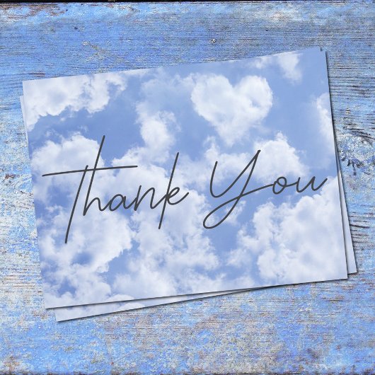 Cute Heart Shaped Cloud in Blue Sky Cheful Happy Briefkaart