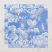 Cute Heart Shaped Cloud in Blue Sky Cheful Happy Feestdagenkaart (Voorkant / Achterkant)