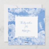 Cute Heart Shaped Cloud in Blue Sky Cheful Happy Feestdagenkaart (Achterkant)