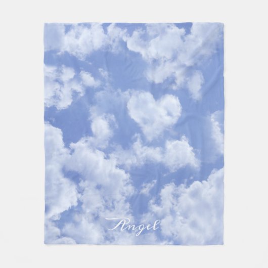 Cute Heart Shaped Cloud in Blue Sky Cheful Happy Fleece Deken (Voorkant)