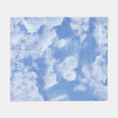 Cute Heart Shaped Cloud in Blue Sky Cheful Happy Fleece Deken (Voorkant (Horizontaal))