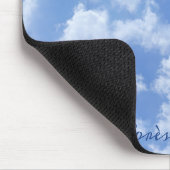 Cute Heart Shaped Cloud in Blue Sky Cheful Happy Muismat (Hoek)