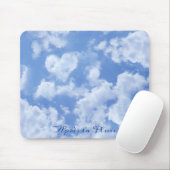 Cute Heart Shaped Cloud in Blue Sky Cheful Happy Muismat (Met muis)