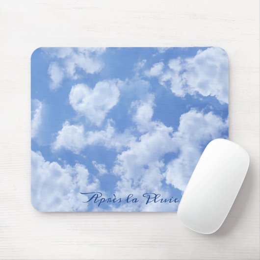 Cute Heart Shaped Cloud in Blue Sky Cheful Happy Muismat (Met muis)