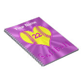 Cute Heart Shaped Softball-laptop - Aangepast Notitieboek (Rechterzijde)
