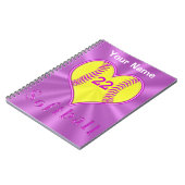 Cute Heart Shaped Softball-laptop - Aangepast Notitieboek (Linkerzijde)
