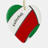 Cute Heart Shaped Volleyball Kerstannament Keramisch Ornament (Rechts)