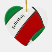 Cute Heart Shaped Volleyball Kerstannament Keramisch Ornament (Voorkant)