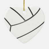 Cute Heart Shaped Volleyball Kerstannament Keramisch Ornament (Achterkant)